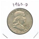 1963-D Franklin Silver Half Dollar