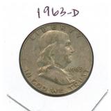 1963-D Franklin Silver Half Dollar