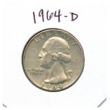1964-D Washington Silver Quarter