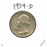 1954-D Washington Silver Quarter