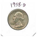 1958-D Washington Silver Quarter