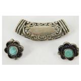 Sterling Silver Turquoise Earrings & Sterling