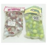 Two Vintage Bags of Tractor Advertising Marbles -