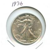 1936 Walking Liberty Silver Half Dollar