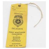 1941 Safety Patrol Tag