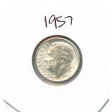 1957 Roosevelt Silver Dime