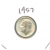 1957 Roosevelt Silver Dime