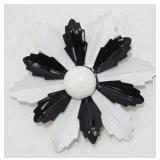 Vintage 1960ï¿½s Enameled Black and White Floral