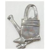Vintage 1992 Pewter Gardening Brooch