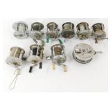 10 Vintage Fishing Reels, Mostly for Parts