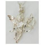 Sterling Silver Cupid Pendant Necklace - 18ï¿½, 3.48