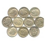 (10) Roosevelt Silver Dimes