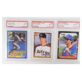 3 Vintage Graded Star Rookie Baseball Cards: