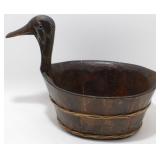 * Antique Farmhouse Rustic Duck-Shaped Wooden