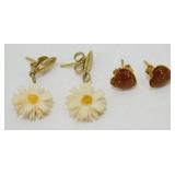 14K Yellow Gold Filled Pierced Earrings - Two