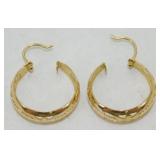 14K Yellow Gold Pierced Earrings - 2.56 grams