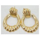 14K Yellow Gold Pierced Earrings - 1.04 grams