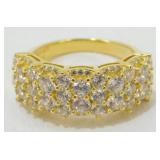 Gold over Sterling Silver CZ Fashion Ring, Size 7