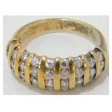 Gold over Sterling Silver CZ Ring, Size 8 and