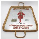 * Vintage Beefeater Advertising Mirrored Tray
