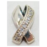 Sterling Silver and White Stone Pendant - 3.79