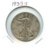 1933-S Walking Liberty Silver Half Dollar