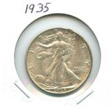 1935 Walking Liberty Silver Half Dollar
