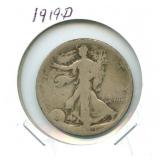 1919-D Walking Liberty Silver Half Dollar