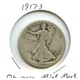 1917-S Walking Liberty Silver Half Dollar -