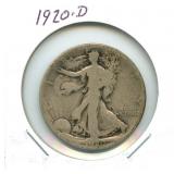 1920-D Walking Liberty Silver Half Dollar