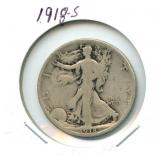 1918-S Walking Liberty Silver Half Dollar