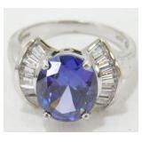 Sterling Silver Fashion Ring with Imitation