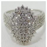 Sterling Silver CZ Fashion Ring, Size 8 and