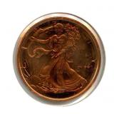 2012 Walking Liberty Design Copper Round - One