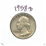 1958-D Washington Silver Quarter