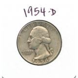 1954-D Washington Silver Quarter