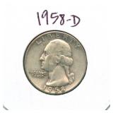 1958-D Washington Silver Quarter