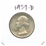 1959-D Washington Silver Quarter