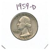 1959-D Washington Silver Quarter