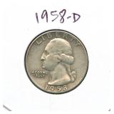 1958-D Washington Silver Quarter