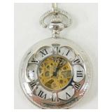 Wind-Up Pocket Watch & Chain, Real Nice, Works