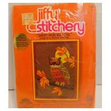 Vintage Owl Cross Stitch Set