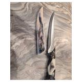 Decorative Wolf Theme Fixed Blade Knife