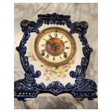 Ansonia Vtg Porcelain Mantle Clock
