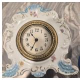 Vtg Porcelain Rococo Style Mantle Clock