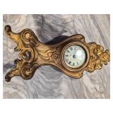 Vtg Ansonia Gilded Brass Table Clock