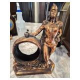 Vtg Copper-Tone Soldier Clock Case