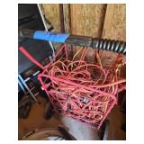 Assorted Extension Cords In Rolling Cart