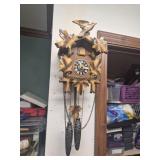 Vtg German Carved Wood Cuckoo Clock