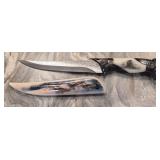 Decorative Wolf Theme Fixed Blade Knife